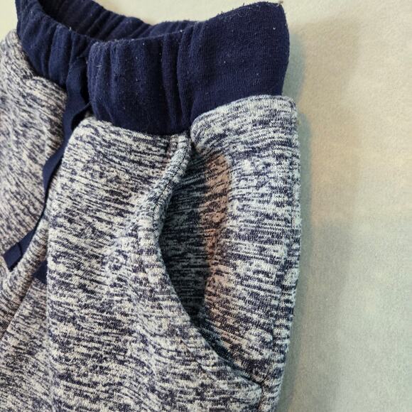 True Rock Textured Blue/White Stretchy Drawstring Sweatpants with Cuffed Ankles - Picture 7 of 13